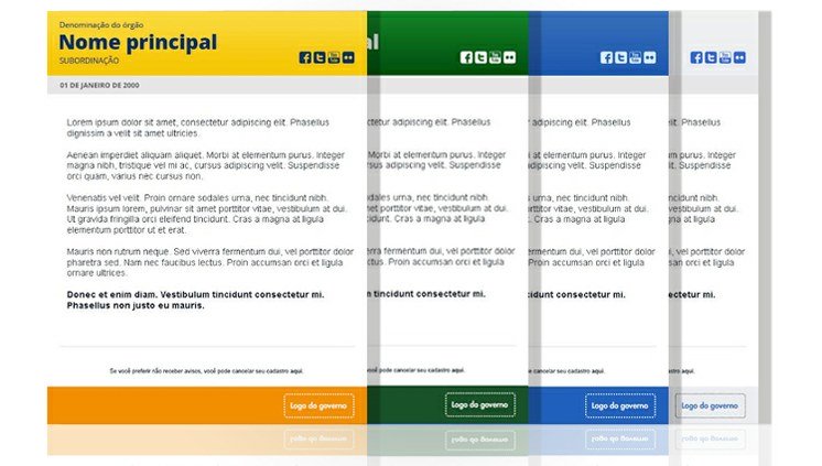 Conheça os templates para informativos da Identidade Padrão